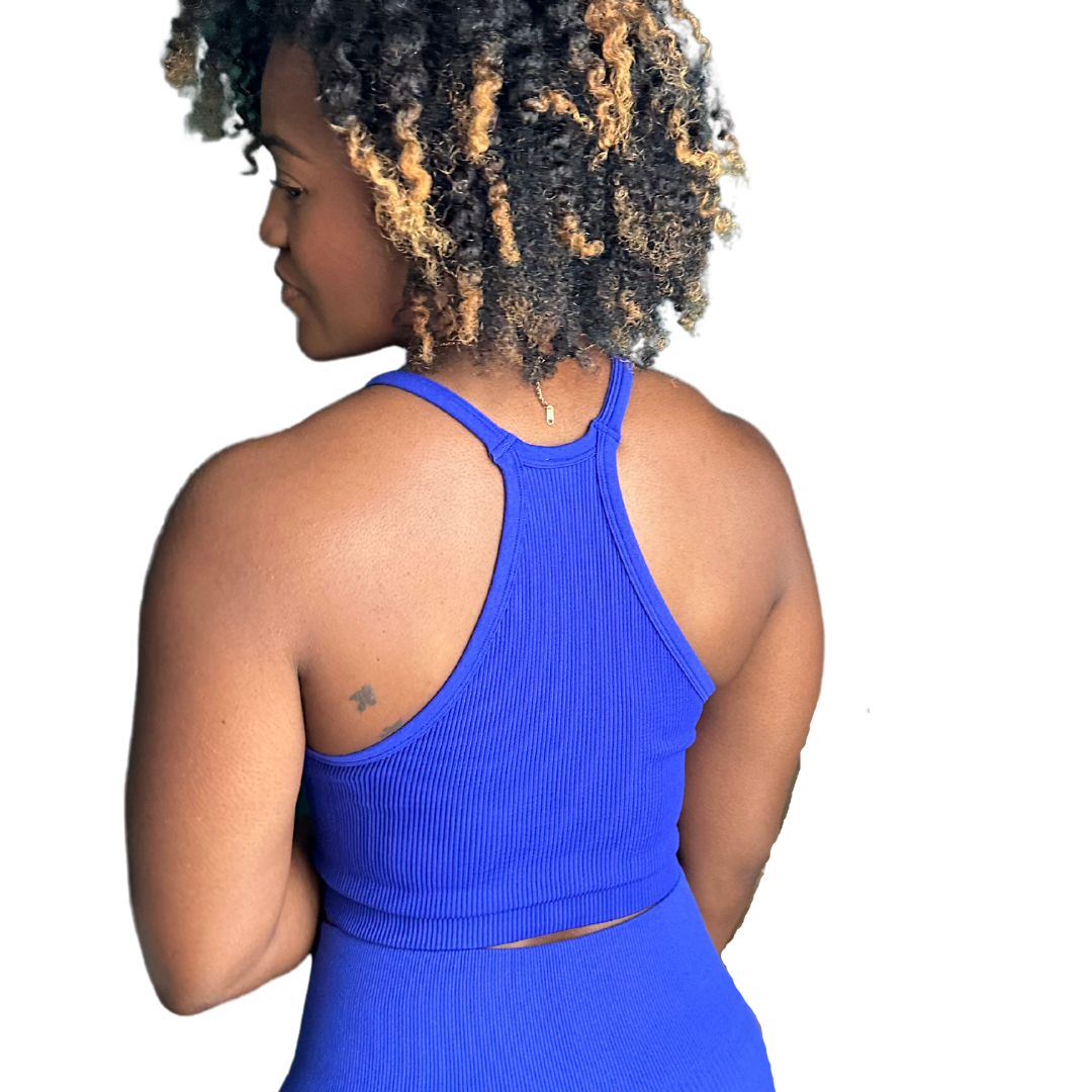 Ribbed Cami Racerback Tank Top - Royal Blue