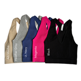Seamless Ribbed V-Neck Tanks