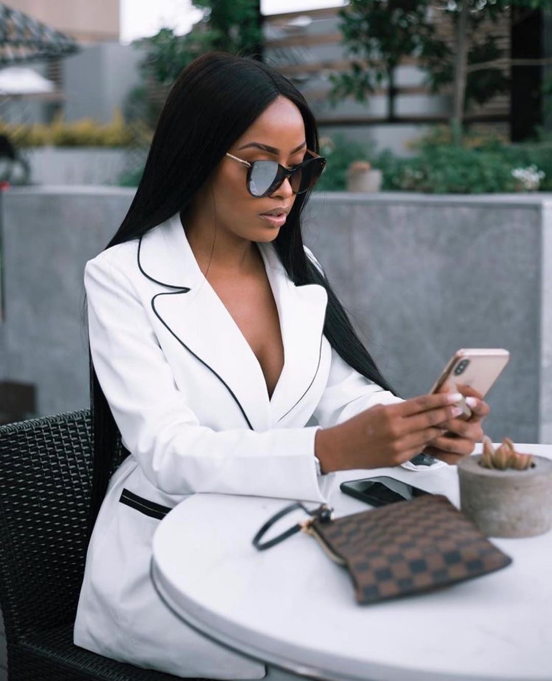 Girl Boss on the phone