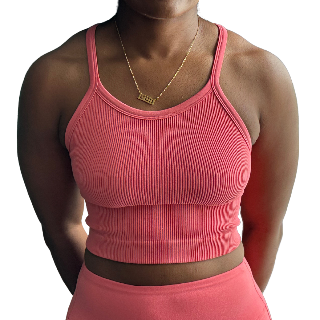 Ribbed Seamless RacerbackCami Top- Dusty Rose