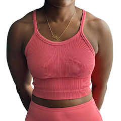 Ribbed Seamless RacerbackCami Top- Dusty Rose