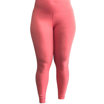 Microfiber Full Length Wide Waistband Leggings - Dusty Rose