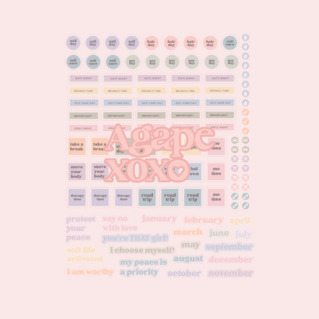 120 Self-Care Stickers Set – Make Your Reset Ritual Even Cuter