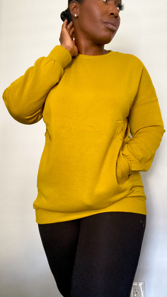 The Comfy Sweatshirt - Olive Mustard