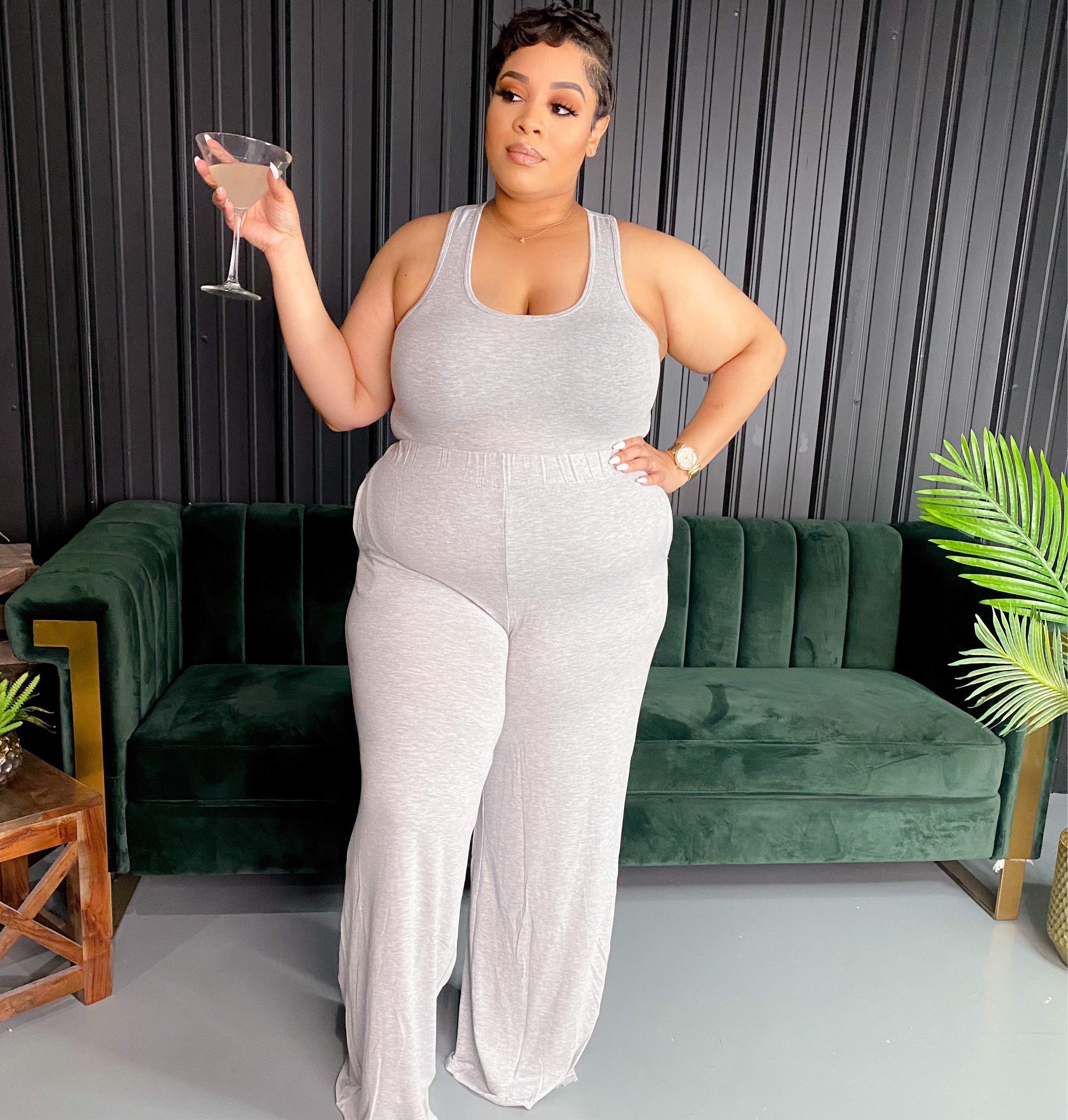 Buttery Soft  Wide Leg Pants | Heather Grey